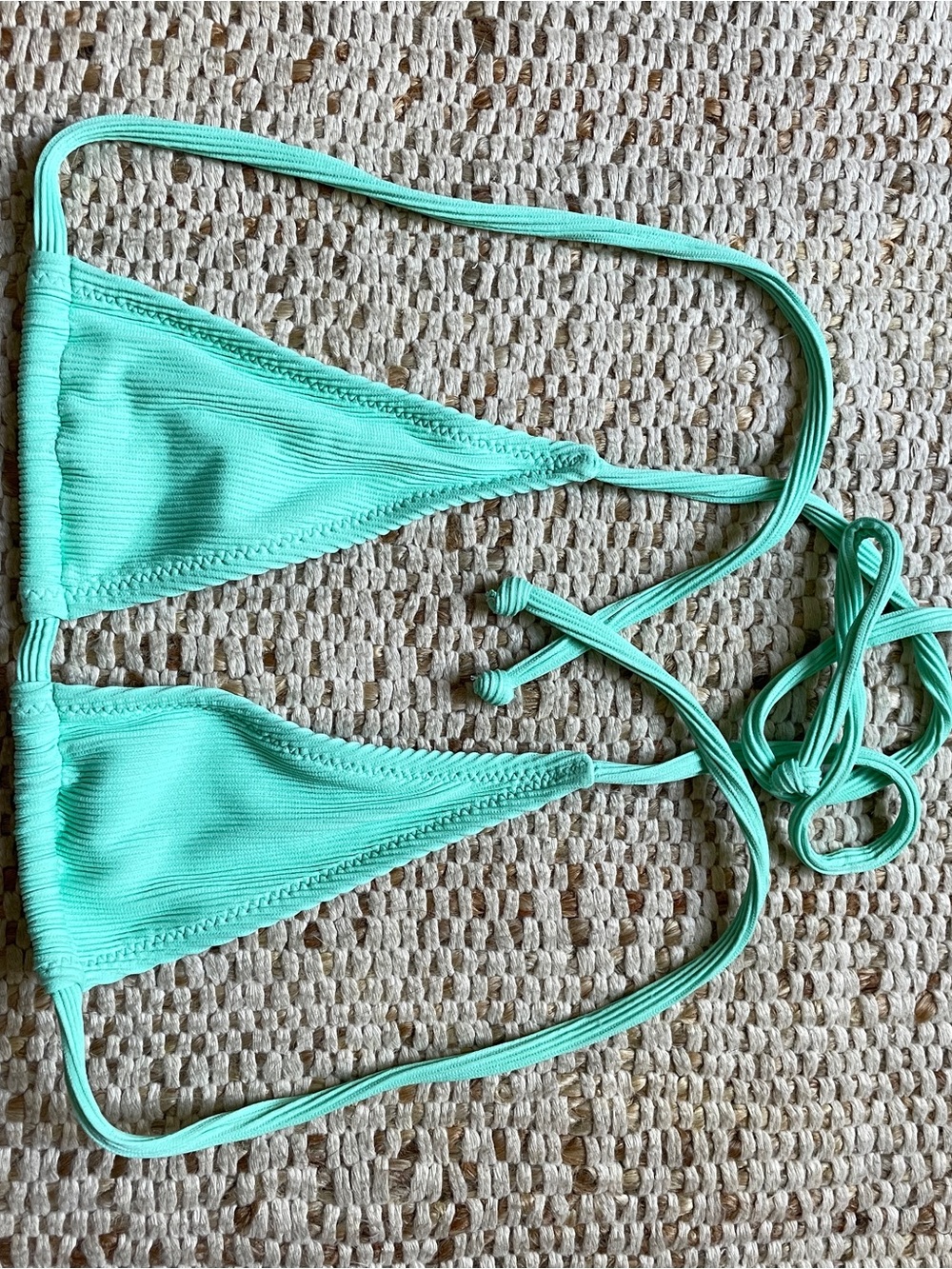 Kulani Kinis Mint Ribbed Triangle Swim Top